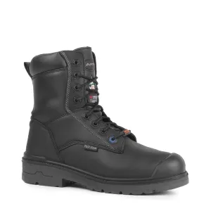 Acton Men's 8" Progum-I-Met Leather Safety Work Boots - Steel Toe, Internal Metguard, Waterproof, Puncture-Resistant Plate | Sizes 7-17 | Black