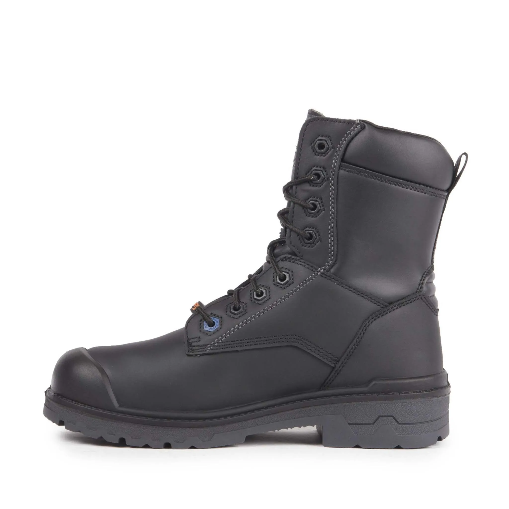 Acton Men's 8" Progum-I-Met Leather Safety Work Boots - Steel Toe, Internal Metguard, Waterproof, Puncture-Resistant Plate | Sizes 7-17 | Black
