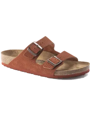 Arizona Nubuck Leather Sandals in Burnt Orange