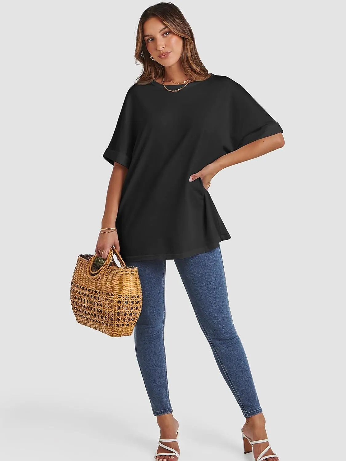 ATHMILE Womens Oversized T Shirts Summer Tops Spring Casual Loose Fit Workout Short Sleeve 2025 Beach Vacation