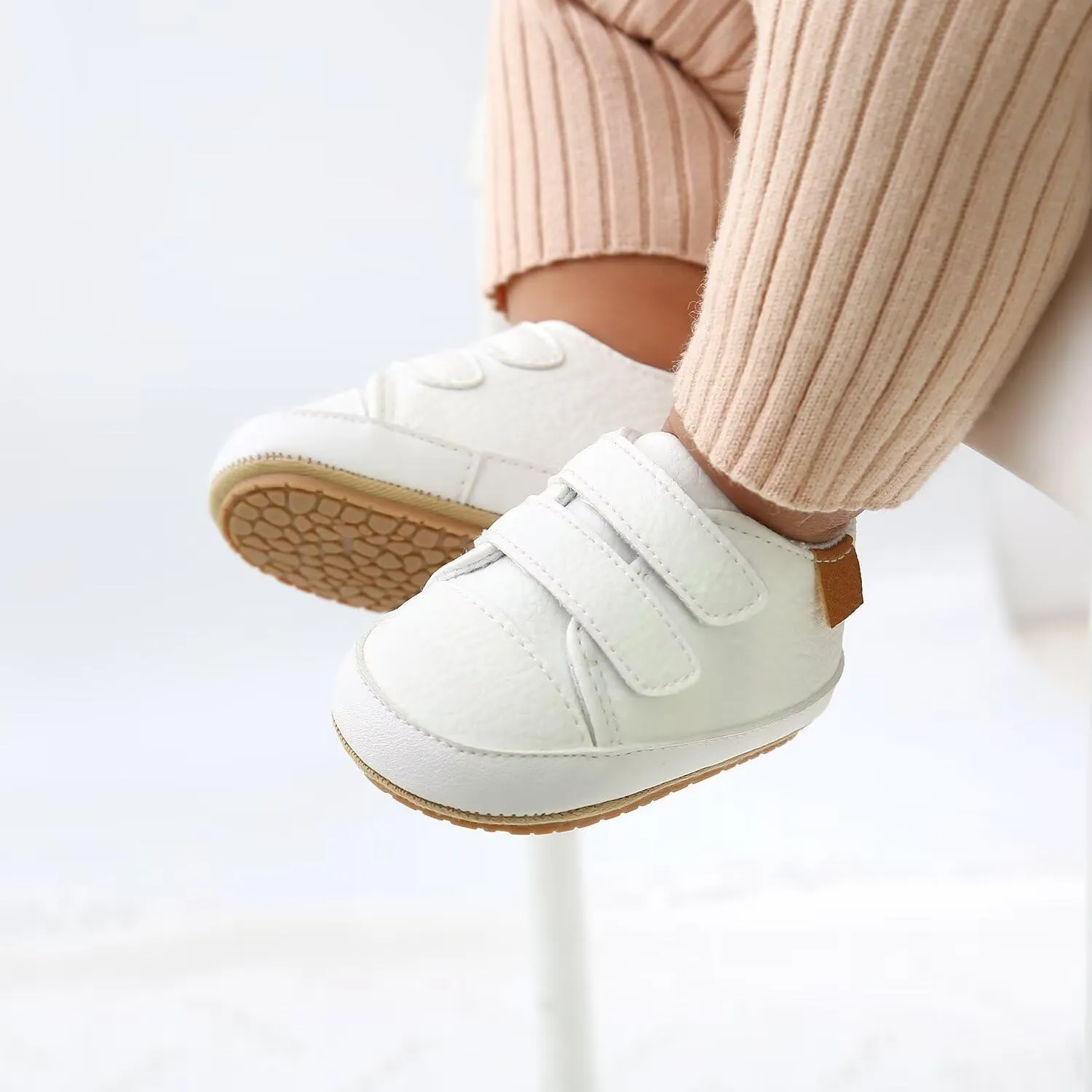 Baby Boys Girls Shoes Non-Slip Rubber Sole High-Top PU Leather Sneakers Infant First Walking Shoes Toddler Crib Shoes Newborn Loafers Flats.