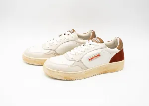 BACK70 - SNEAKERS WHITE SUEDE ORANGE