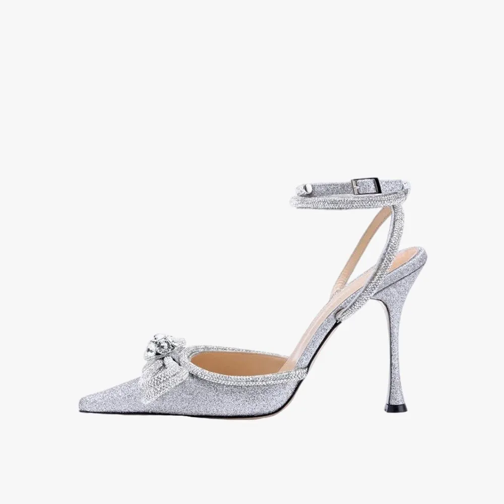 Bellflower Glitter Bow-knot Pumps