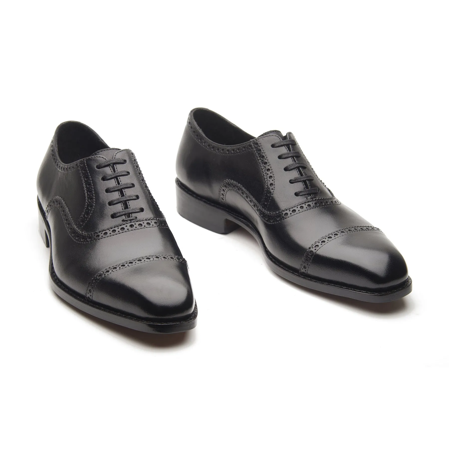 Bemer, Quarter Brogue Oxford - Black | Hand Welted Classics Collection