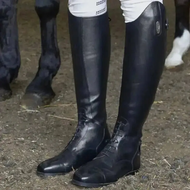 Brogini Capitoli Long Black Riding Boots Laced