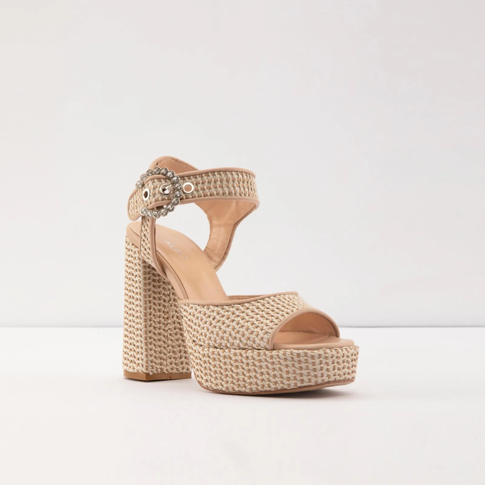 Caceres-TR real leather beige woman heels
