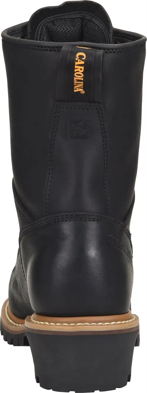 Carolina Men's Spruce 8" Waterproof Soft Toe Logger Boot_Black