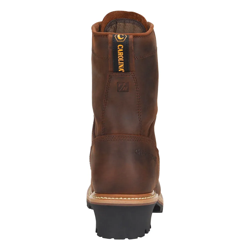 Carolina Men's Spruce 8" Waterproof Steel Toe Logger Boot_Brown