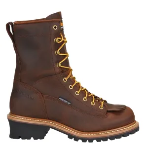 Carolina Men's Spruce 8" Waterproof Steel Toe Logger Boot_Brown