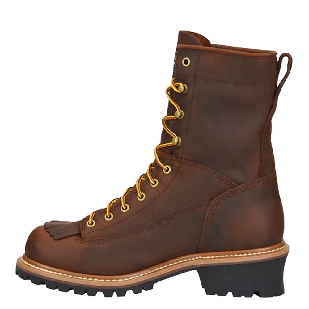 Carolina Men's Spruce 8" Waterproof Steel Toe Logger Boot_Brown