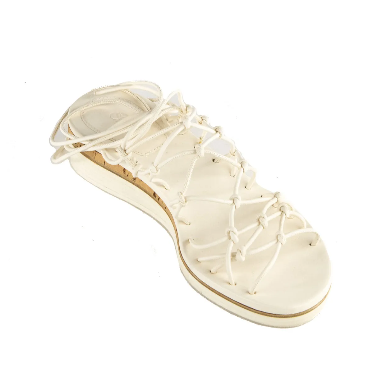 Chloe Open White Skinny Strap Block Heel Sandals Size US 8 | EU 38