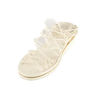 Chloe Open White Skinny Strap Block Heel Sandals Size US 8 | EU 38