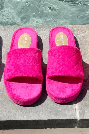 Cotton Shower or Pool Slides Fuchsia
