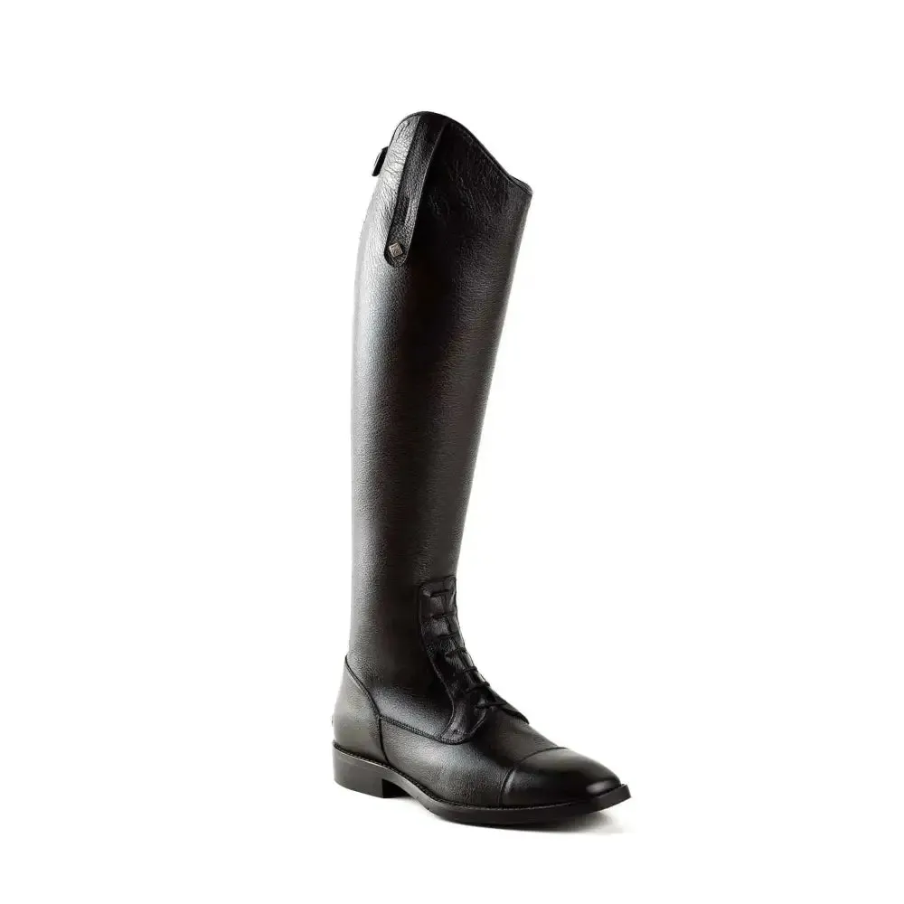 DeNiro Long Riding Boots Salentino Unlaced Black/Regal Black Top  39 MC-S  Quick Black Patch