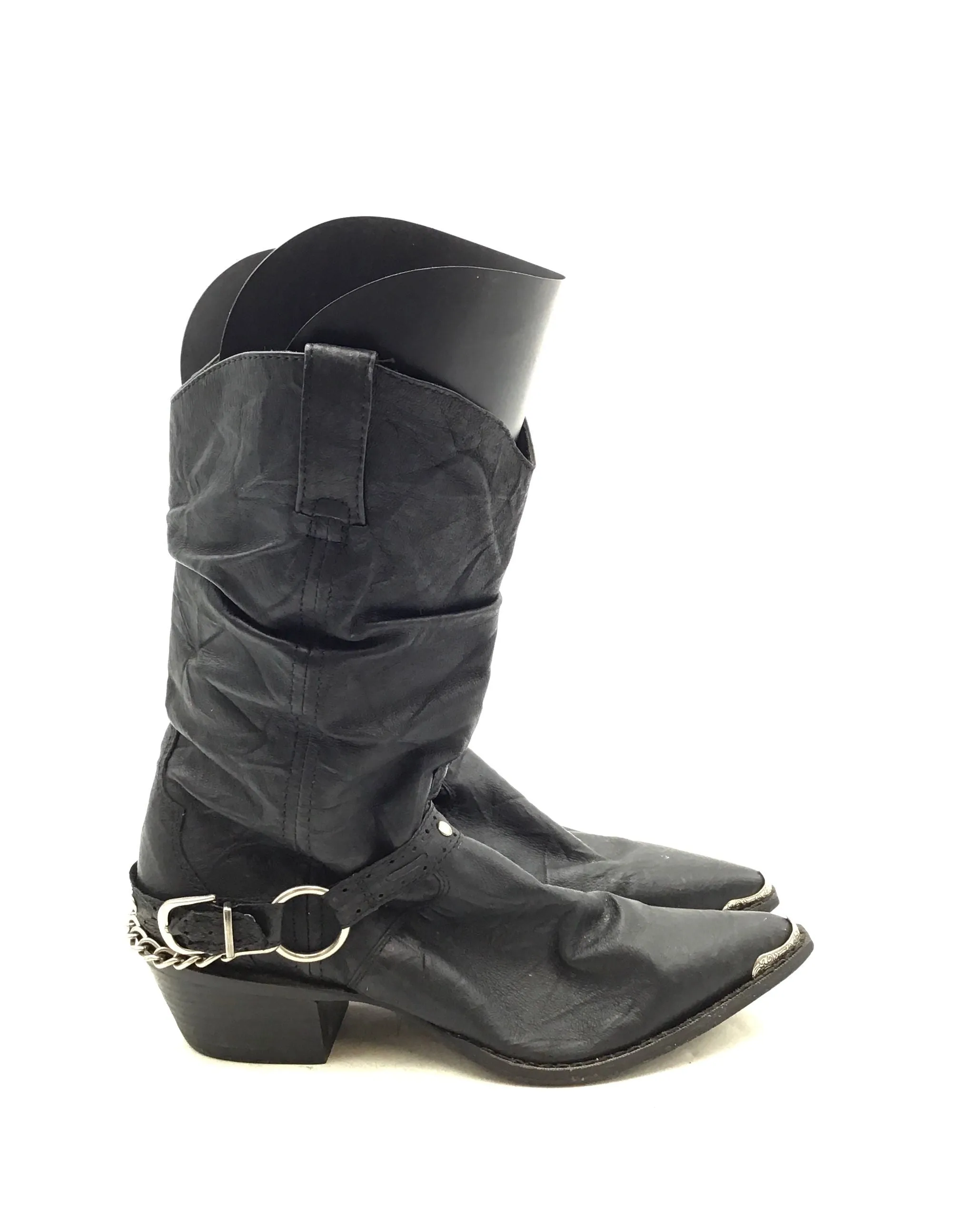 Durango Women's RD3218 Black Leather Block Heel Mid-Calf Riding Boots - Size 8M