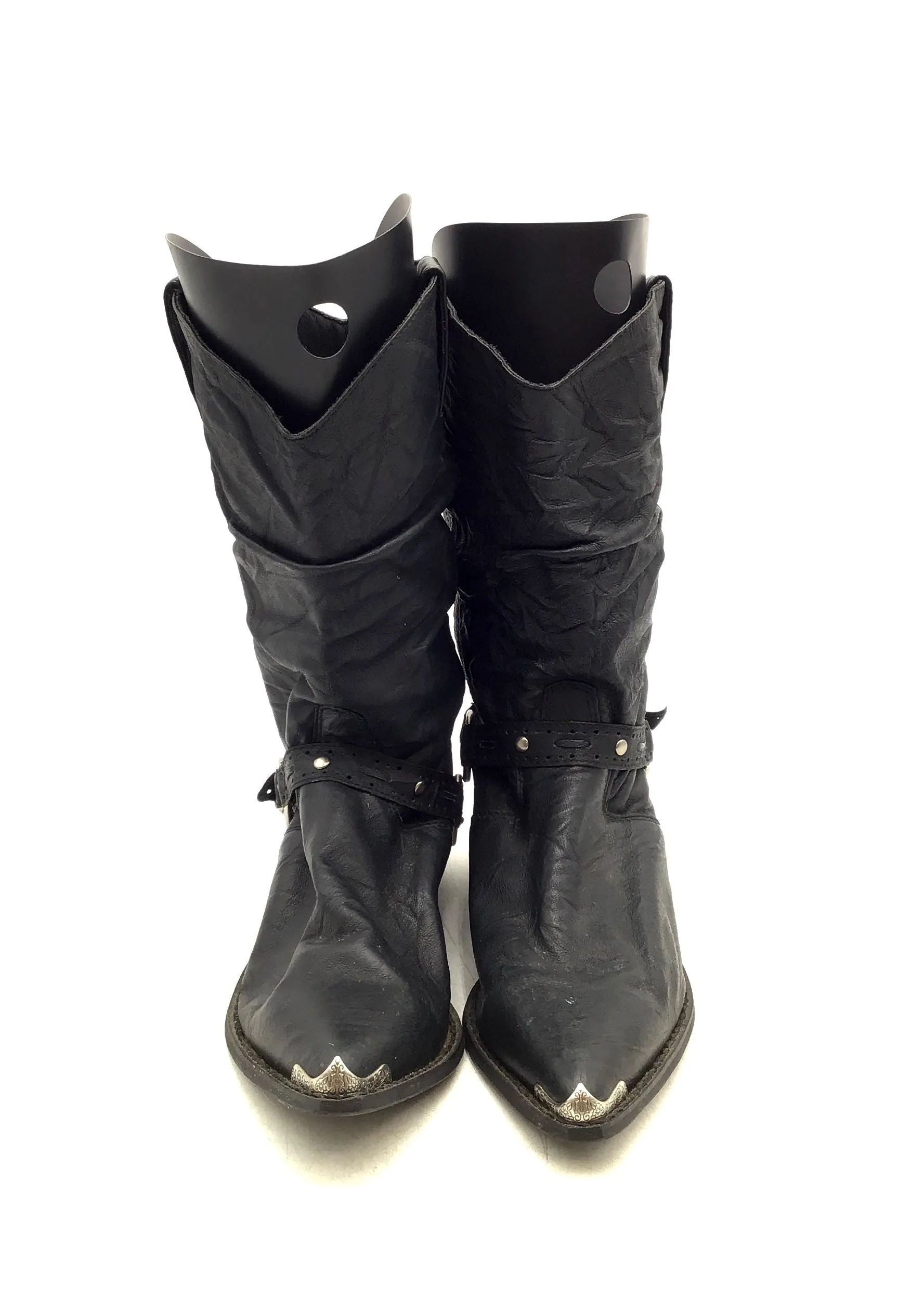Durango Women's RD3218 Black Leather Block Heel Mid-Calf Riding Boots - Size 8M