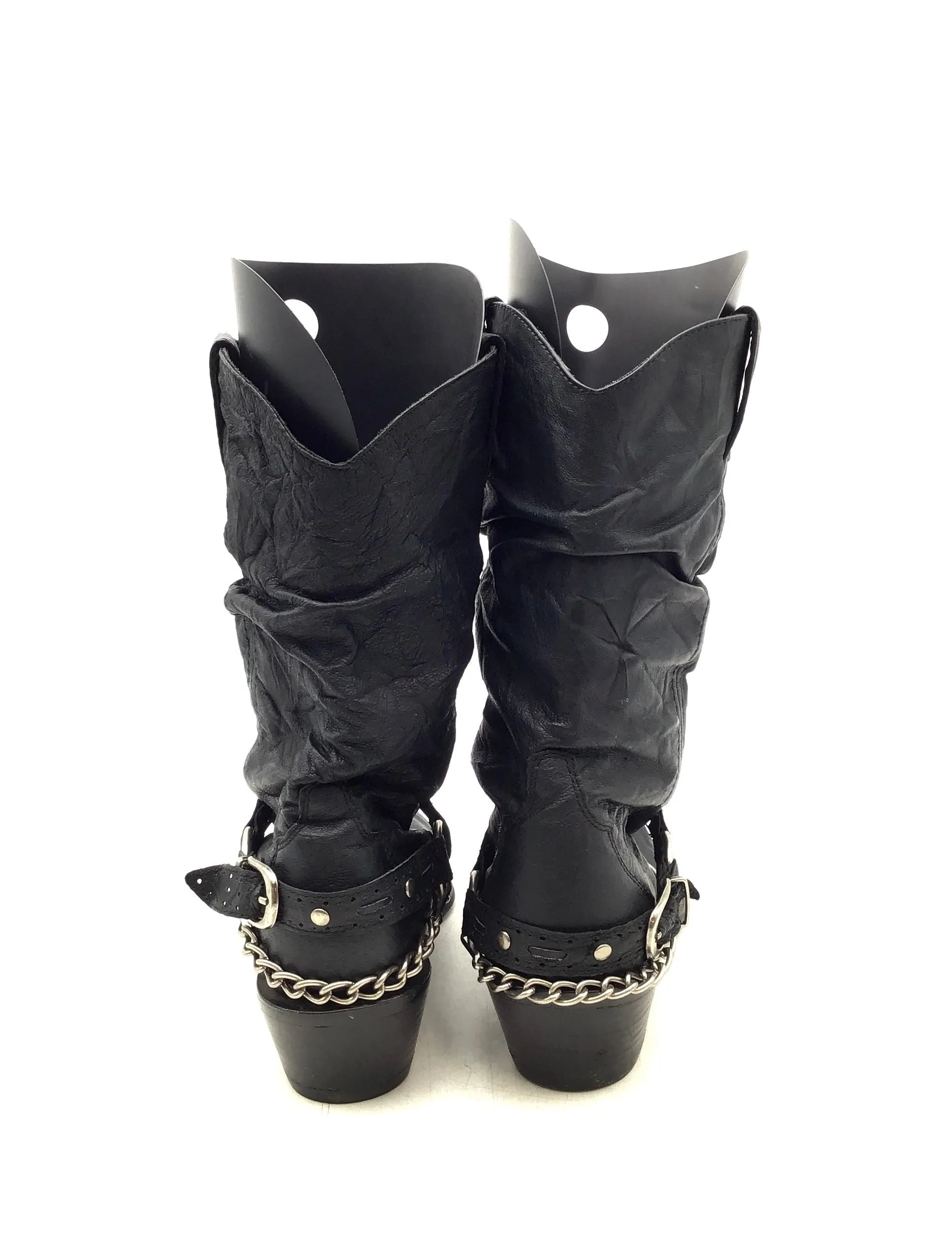 Durango Women's RD3218 Black Leather Block Heel Mid-Calf Riding Boots - Size 8M