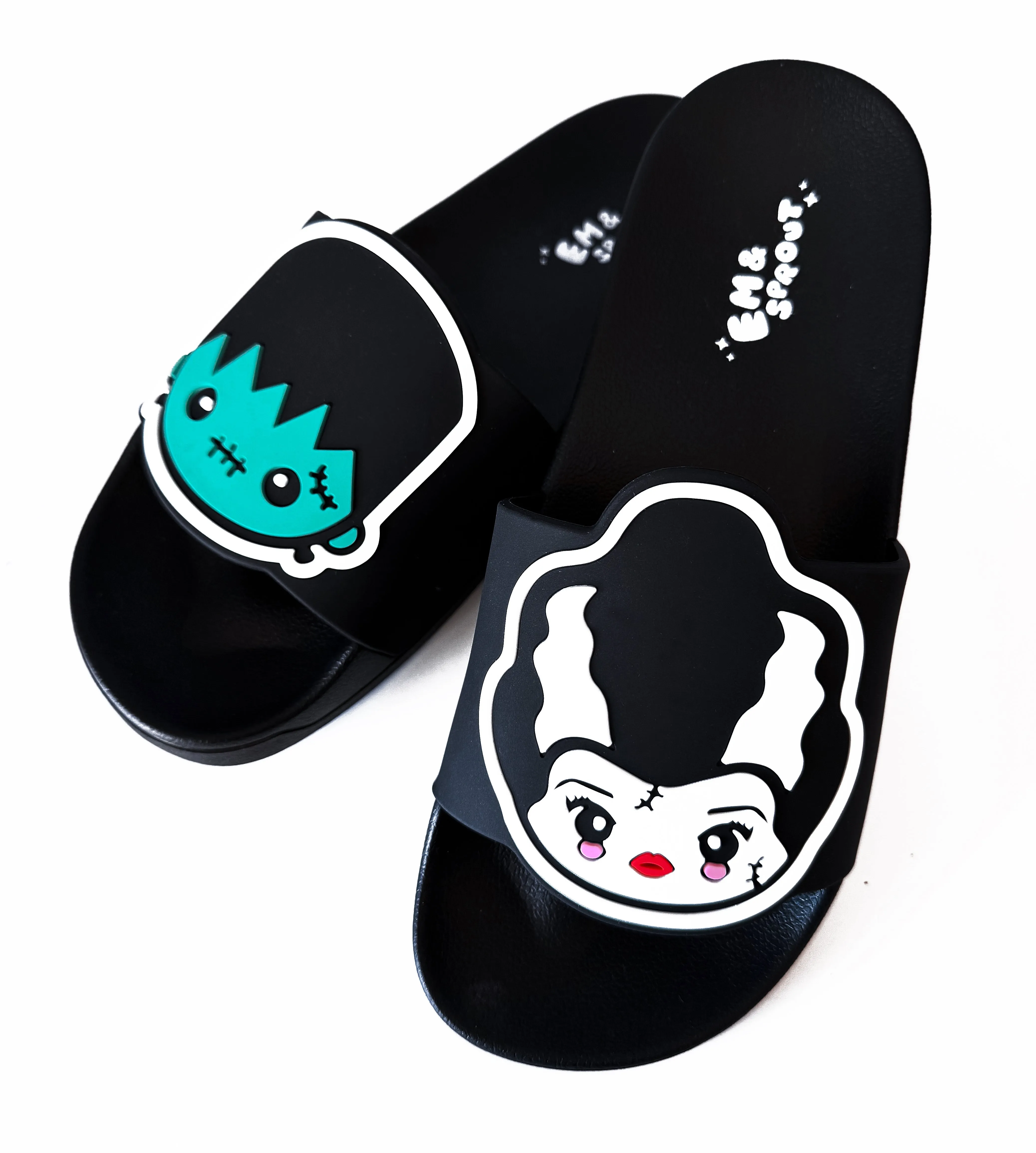 Frankenstein & Bride Slides Women's Sizes 6 to 11