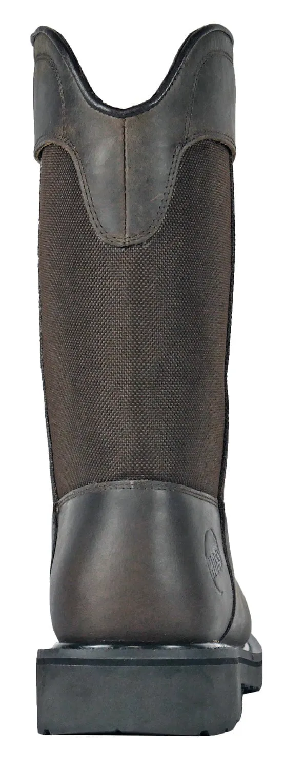 Hoss Boots Mens Brown Leather Buck Pull On ST Work Boots