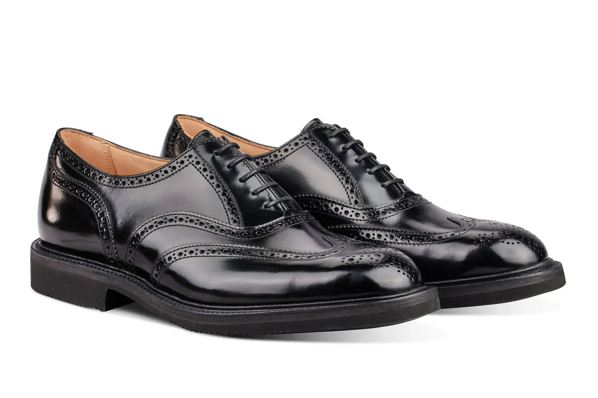 Jeremy Brogue Oxford City Shoe - Black Bookbinder