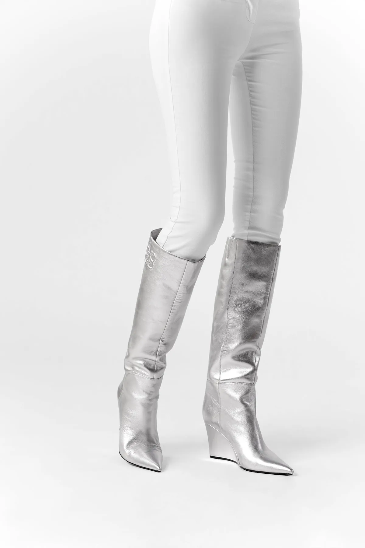 Lea Long Boots - Silver