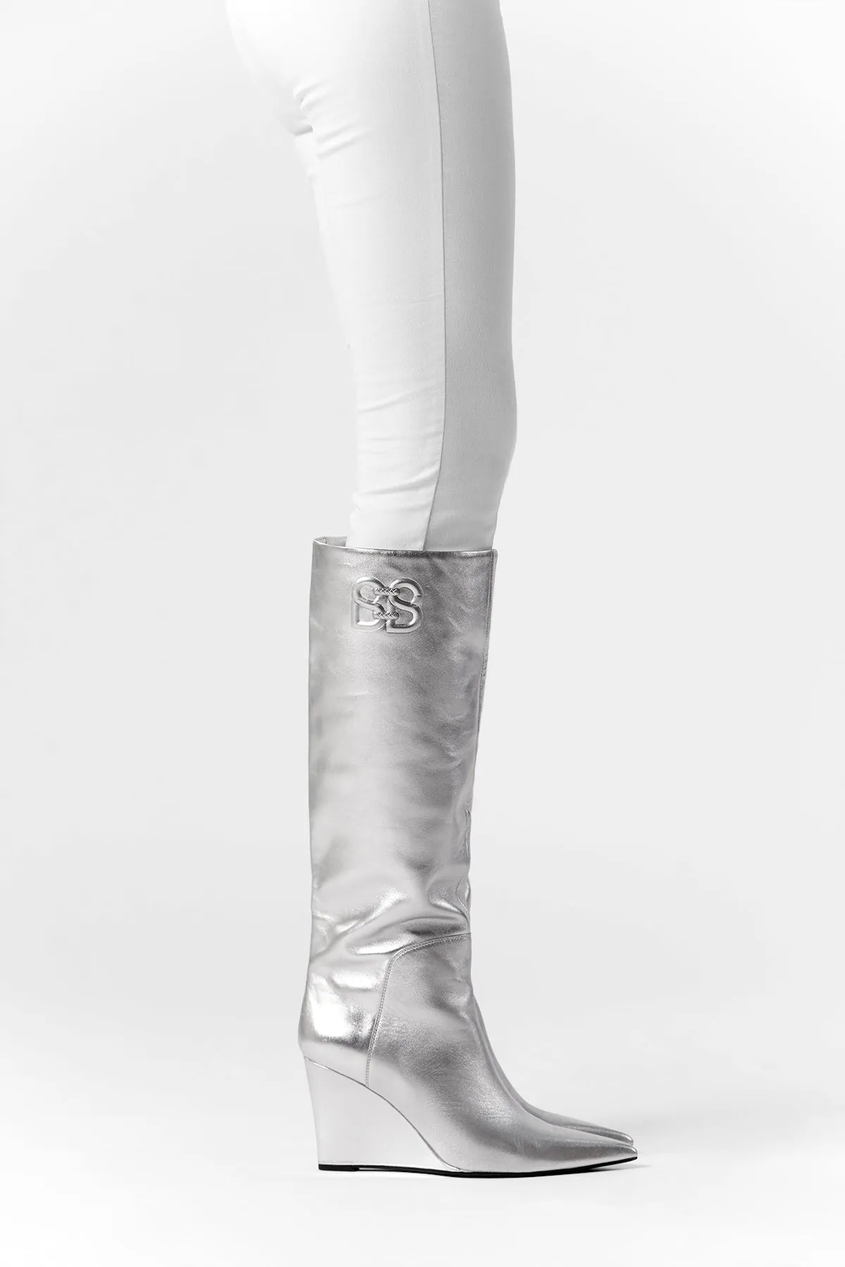 Lea Long Boots - Silver