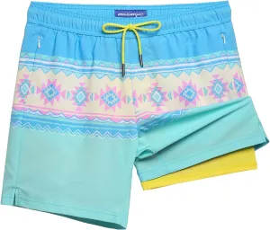 maamgic 7 Inch Mens Swim Trunks with Compression Liner Board Shorts with Zippered Pocket Bathing Suit for Beach Vacation
