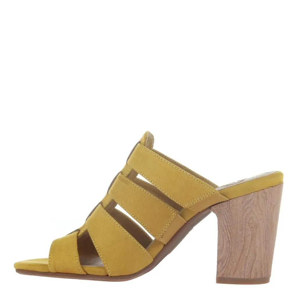 MADELINE - NOVELETTE in CHINESE YELLOW Heeled Sandals