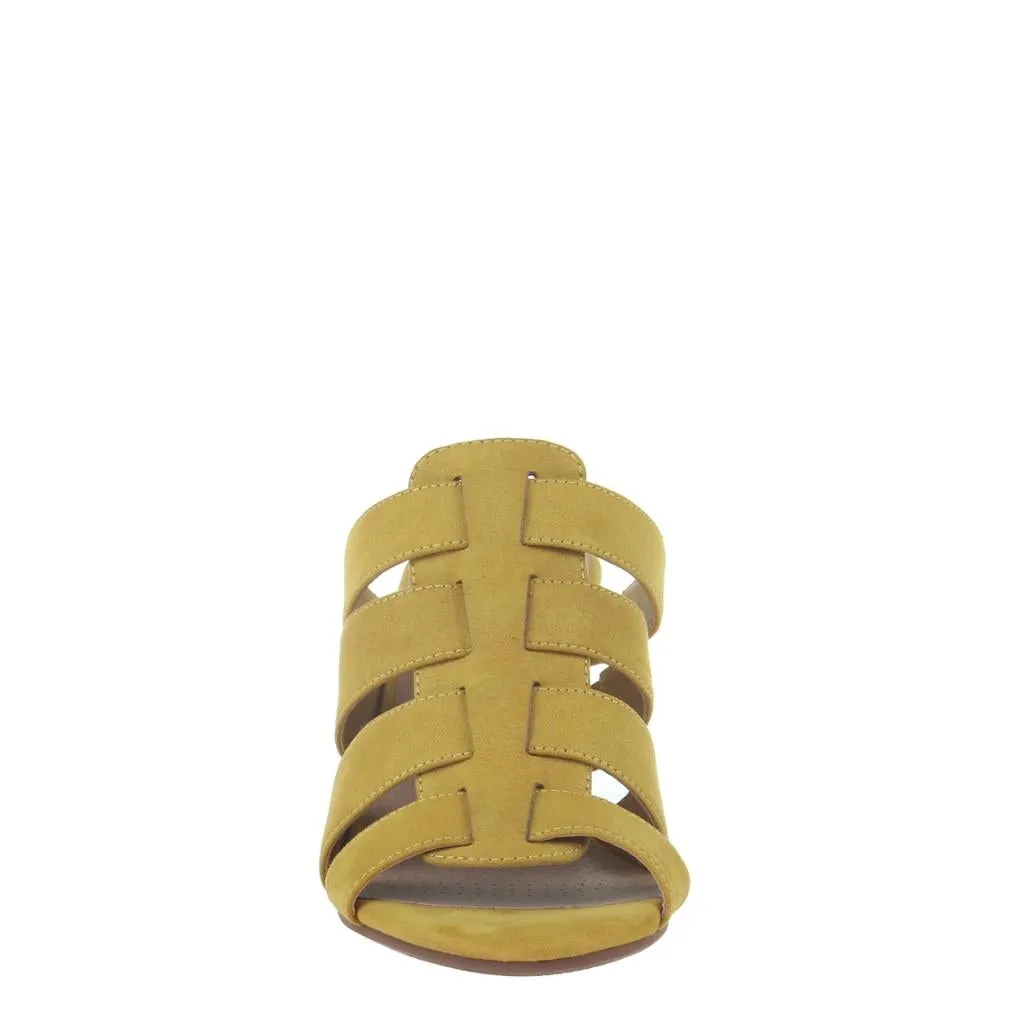 MADELINE - NOVELETTE in CHINESE YELLOW Heeled Sandals