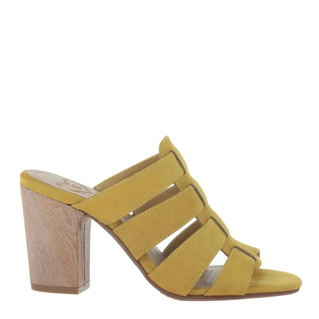 MADELINE - NOVELETTE in CHINESE YELLOW Heeled Sandals