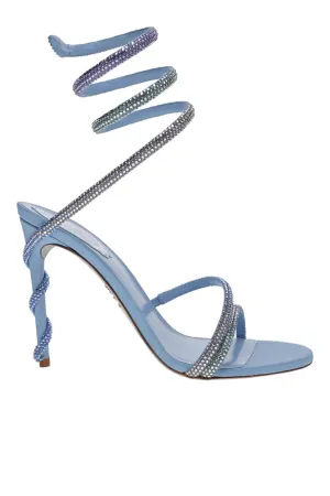 Margot Blue Violet Crystal Ankle Wrap Heels