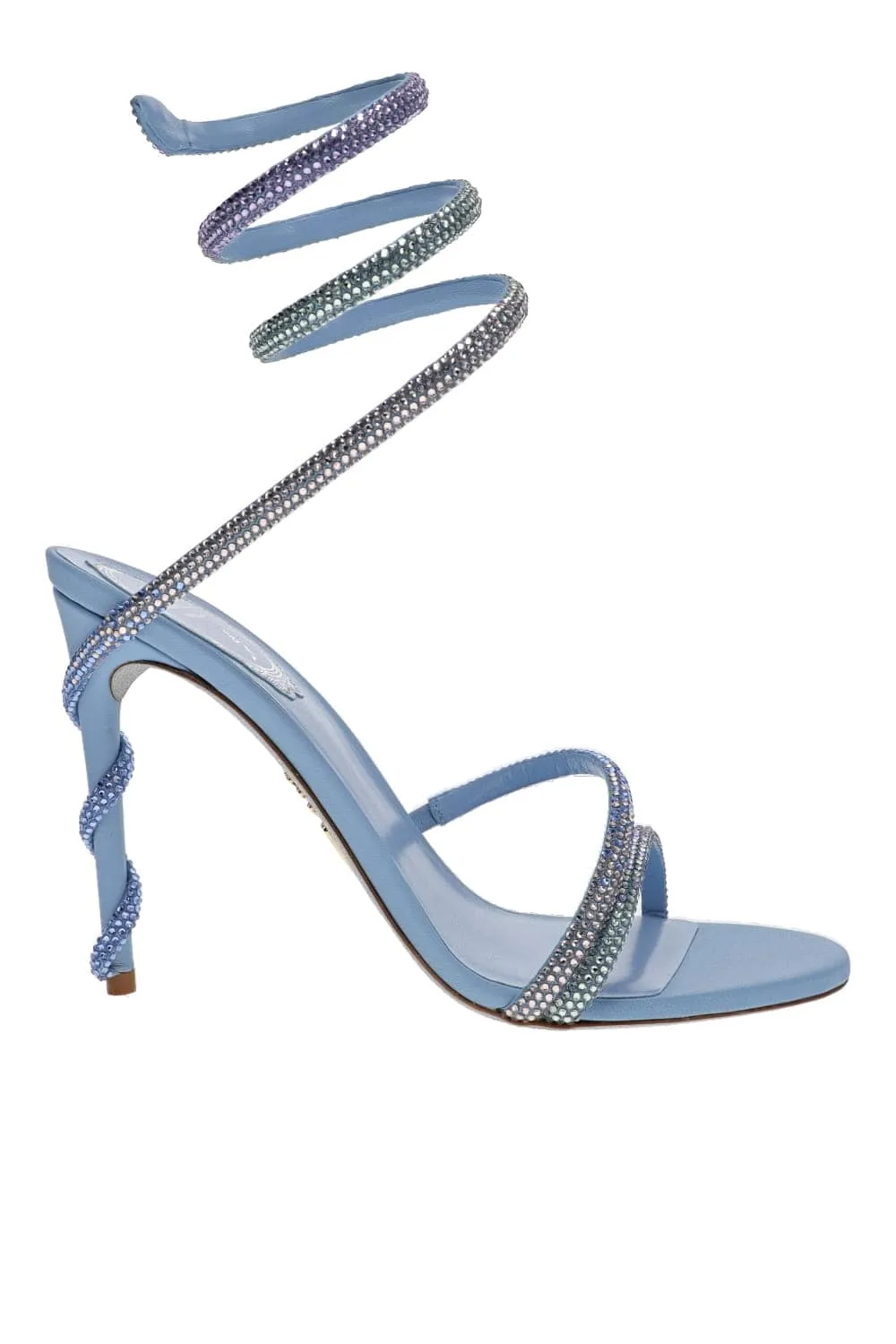 Margot Blue Violet Crystal Ankle Wrap Heels