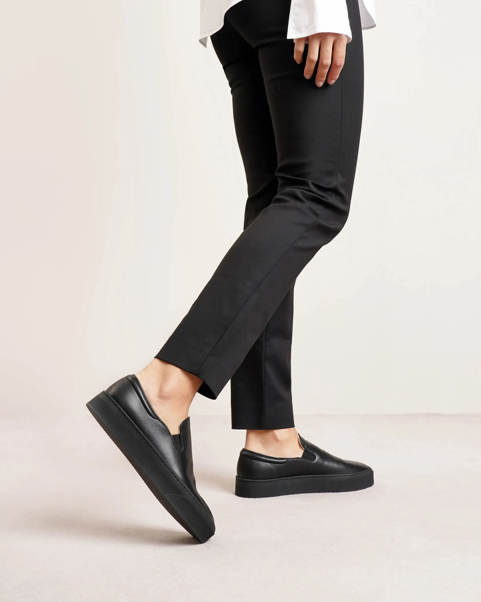 Marie H black nappa sneakers