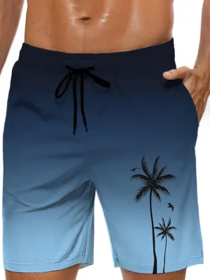Men's Swim Trunks Hawaiian Bathing Mesh Lining Suit Swimsuits Beach Shorts with Pockets
