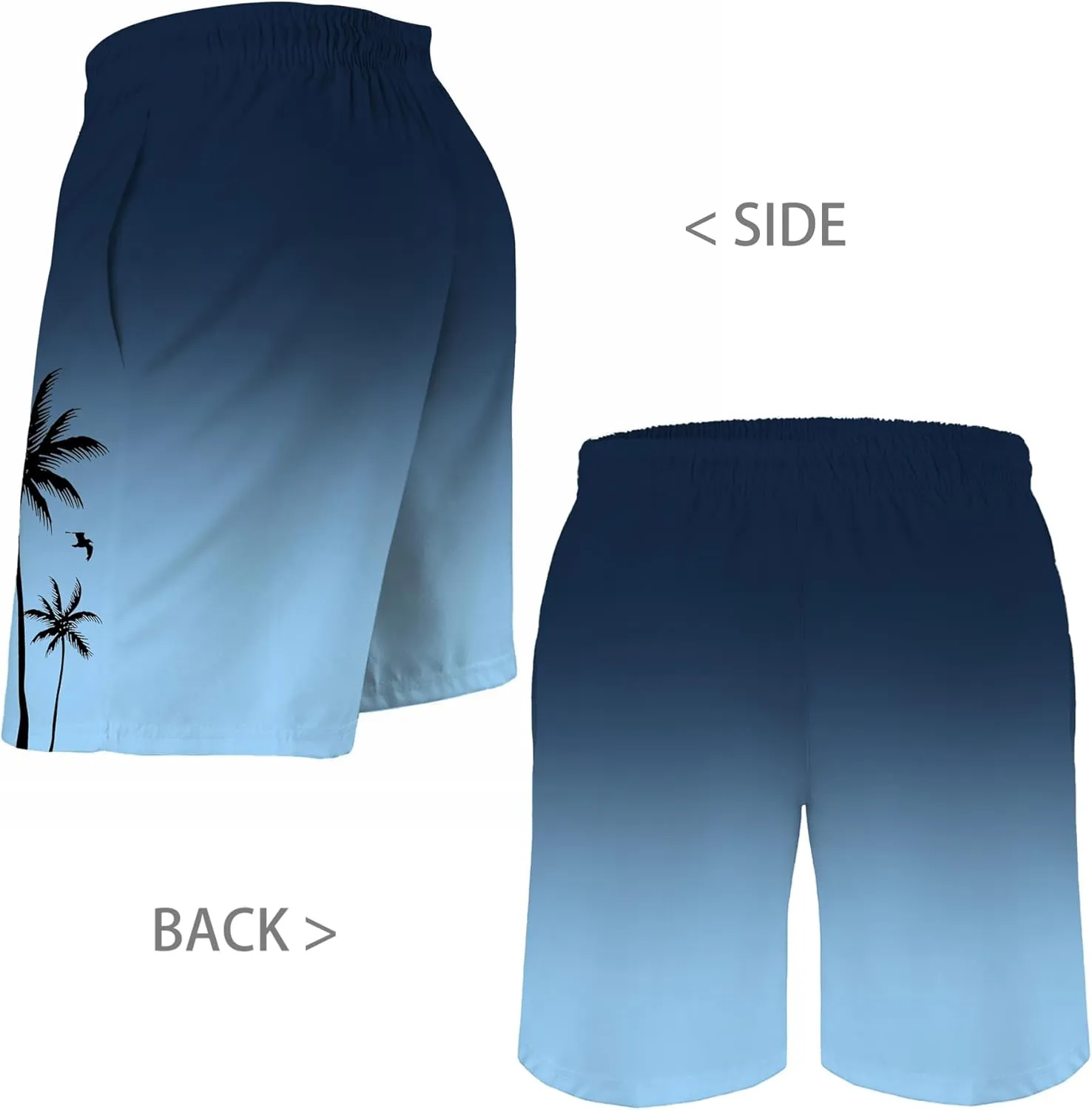 Men's Swim Trunks Hawaiian Bathing Mesh Lining Suit Swimsuits Beach Shorts with Pockets