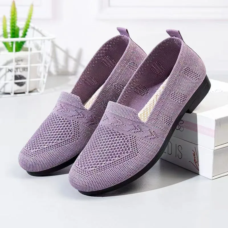 Nanccy Weaving Breathable Loafers  Comfortable Walking Casual Flats Shoes WF04