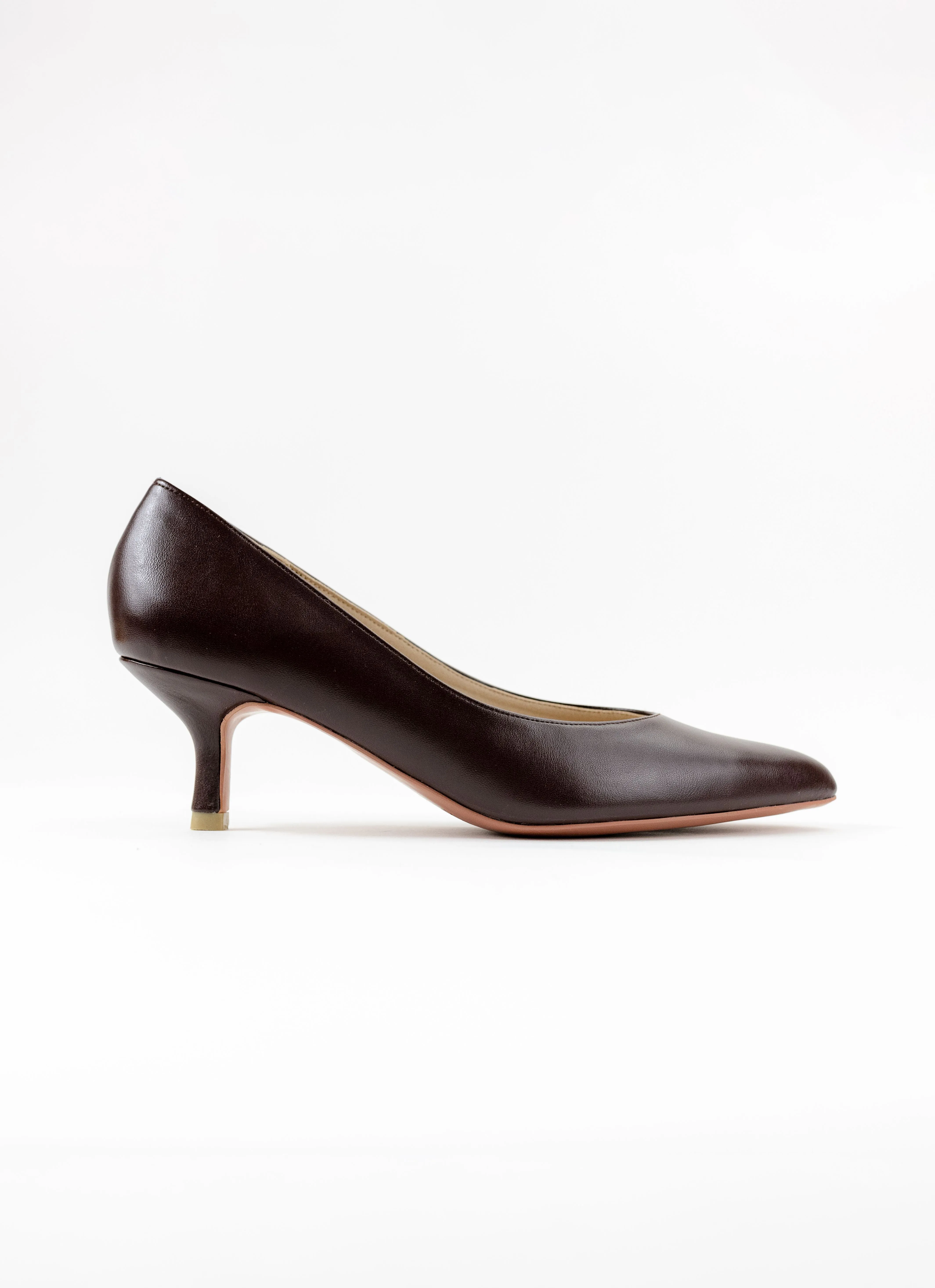 Nova Covered Pump Heels (Dark Brown)