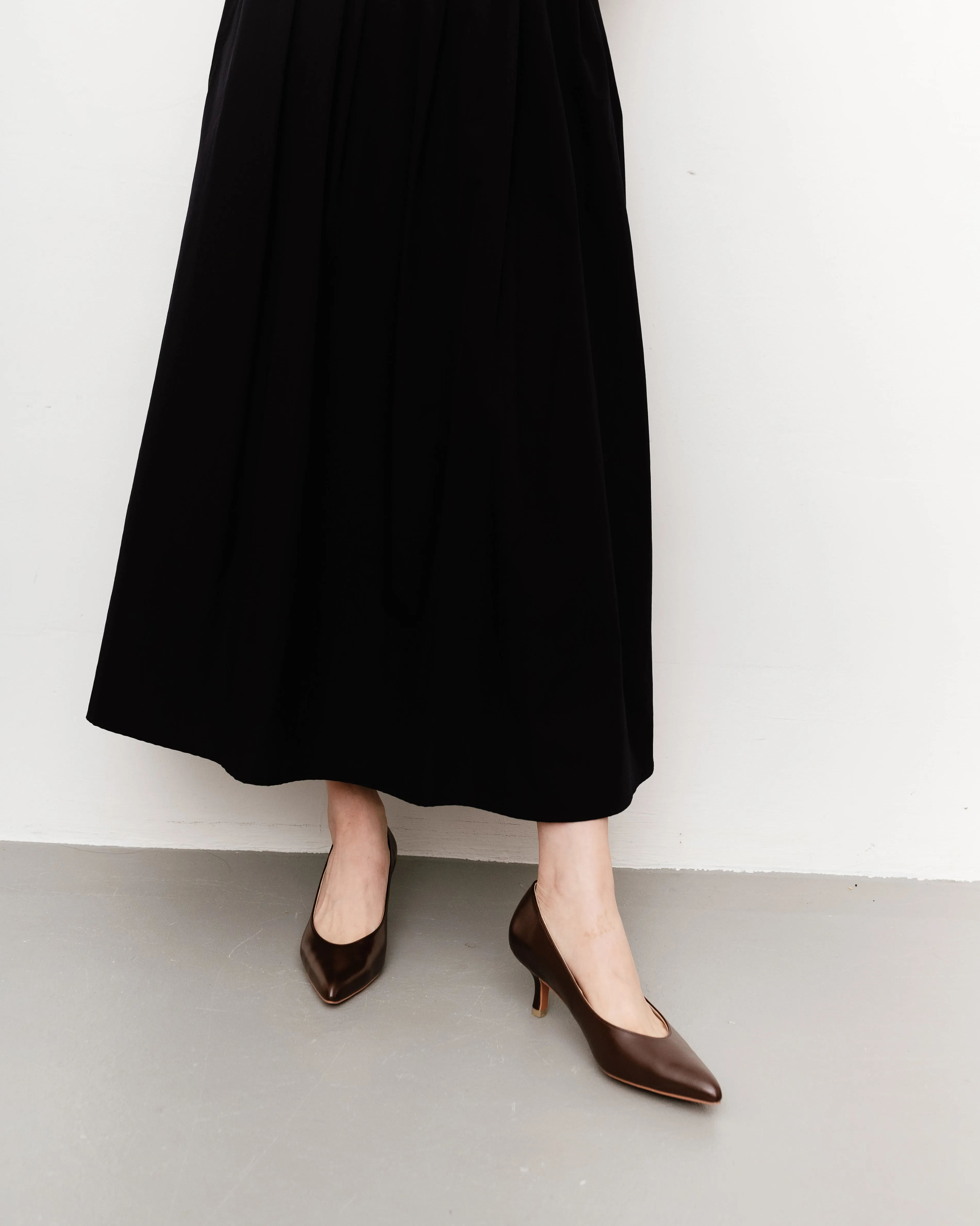 Nova Covered Pump Heels (Dark Brown)