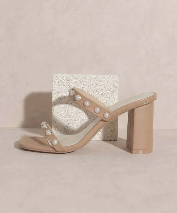 OASIS SOCIETY Victoria - Pearl Strap Heels Sandals