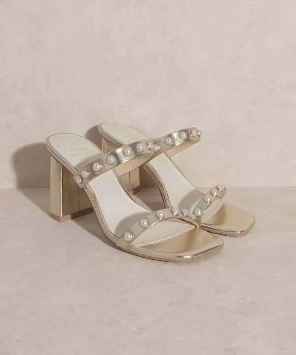 OASIS SOCIETY Victoria - Pearl Strap Heels Sandals