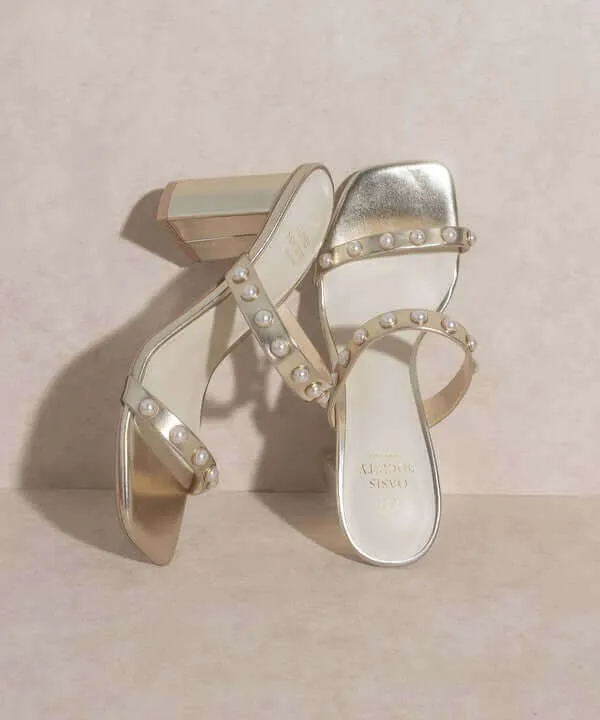 OASIS SOCIETY Victoria - Pearl Strap Heels Sandals
