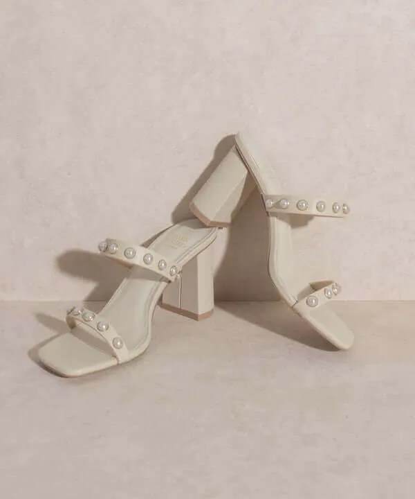 OASIS SOCIETY Victoria - Pearl Strap Heels Sandals
