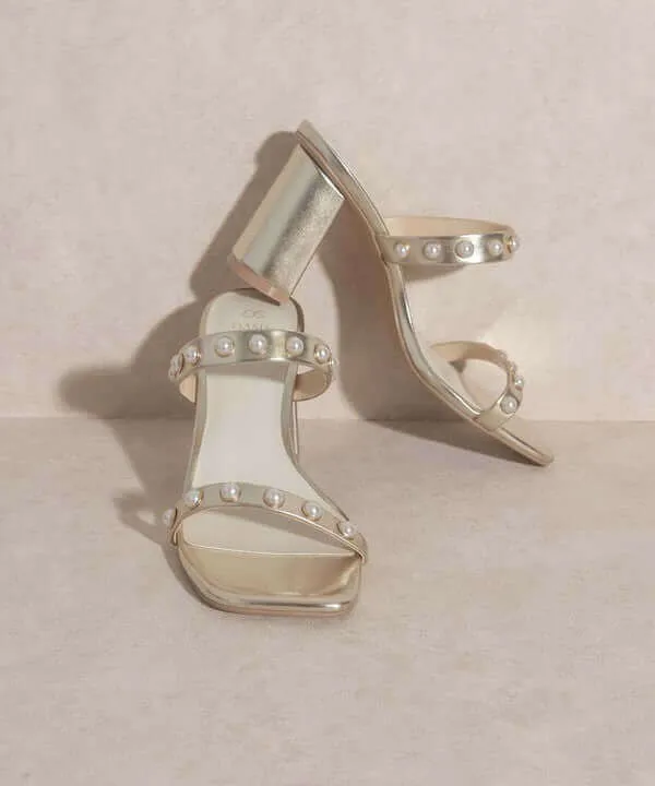 OASIS SOCIETY Victoria - Pearl Strap Heels Sandals