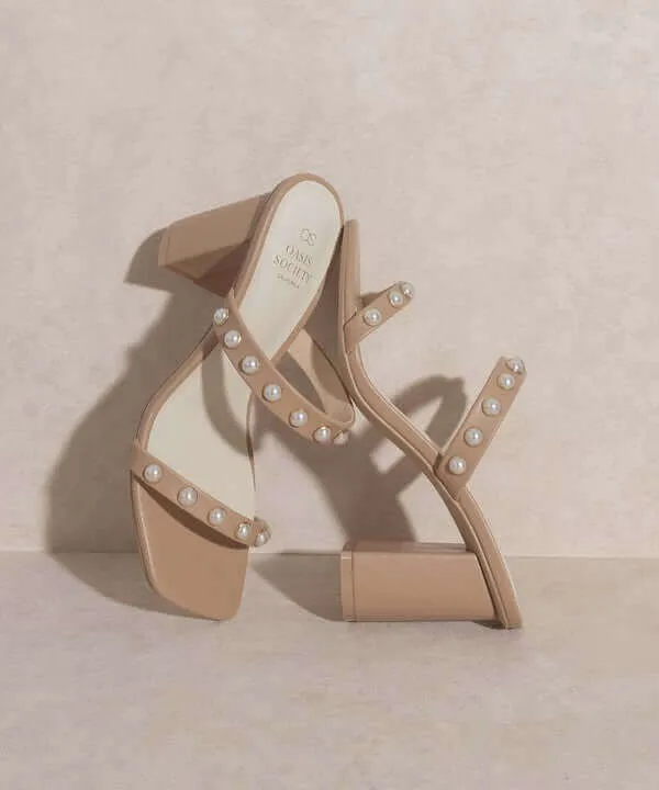 OASIS SOCIETY Victoria - Pearl Strap Heels Sandals