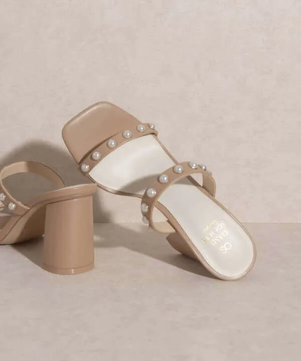 OASIS SOCIETY Victoria - Pearl Strap Heels Sandals