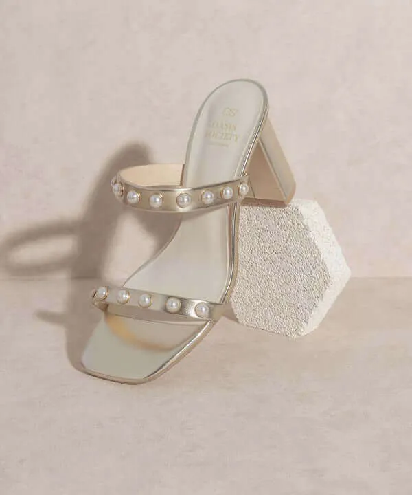 OASIS SOCIETY Victoria - Pearl Strap Heels Sandals