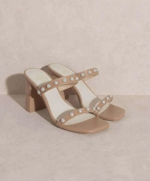 OASIS SOCIETY Victoria - Pearl Strap Heels Sandals