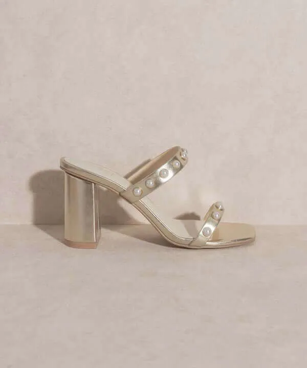OASIS SOCIETY Victoria - Pearl Strap Heels Sandals