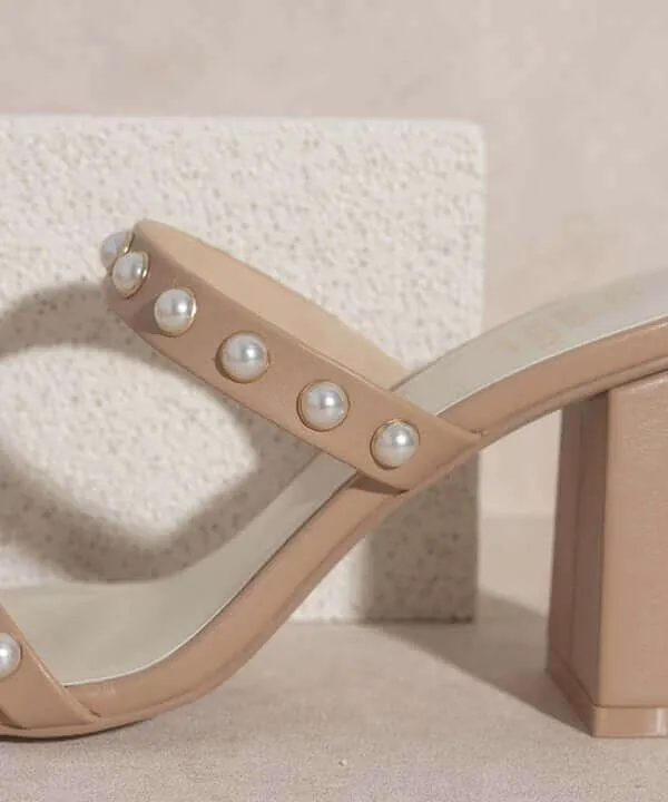OASIS SOCIETY Victoria - Pearl Strap Heels Sandals