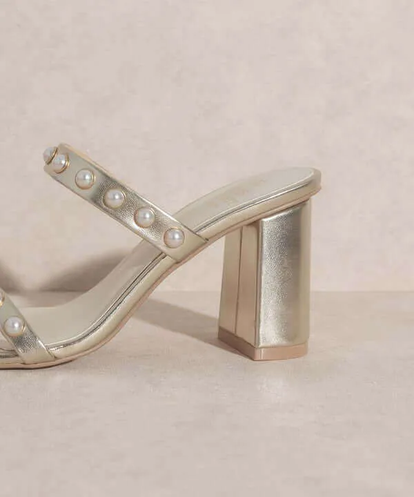 OASIS SOCIETY Victoria - Pearl Strap Heels Sandals